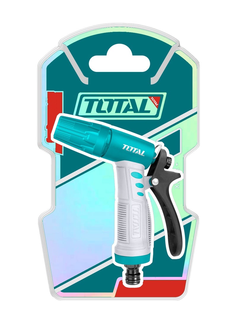 TOTAL 3-Way Adjustable Garden Hose Nozzle - Plastic Spray Gun with TPR Insulated Soft Grip, High-Pressure Water Trigger with Durable Nylon Lever - THWS010301 - Image 3