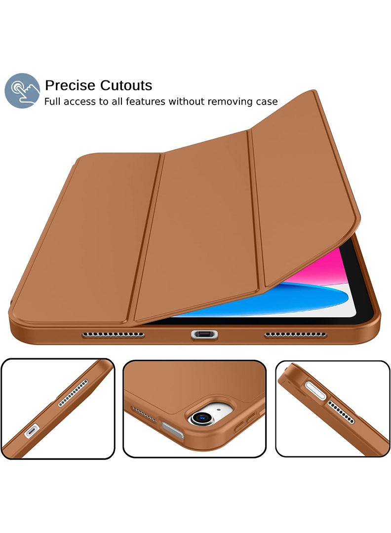 Theodor Case for iPad Air M3 2025/ M2 2024 11-Inch , iPad Air 5/4 (2022/2020 5th/4th Gen 10.9-Inch) with Pencil Holder, Slim Tablet Cover with Soft TPU Back, Auto Wake/Sleep Brown  - Image 3