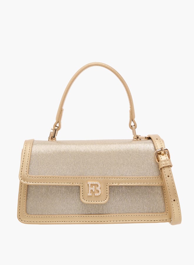 Flora Bella By Shoexpress Women Panelled Satchel Bag with Detachable Strap and Button Closure  - Image 1