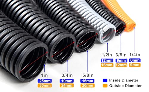 ZhiYo 20FT 5/8" Wire Loom Split Tubing Auto Wire Conduit Flexible Cover - Image 3