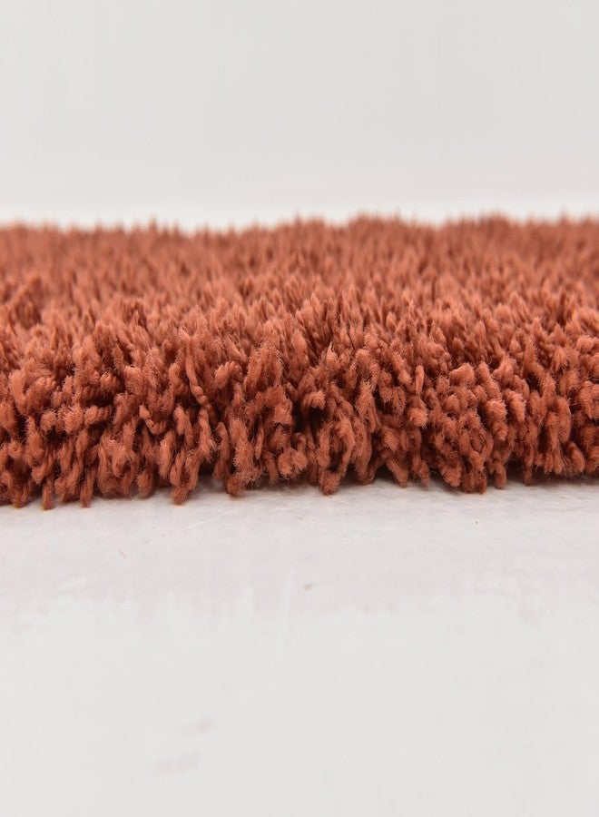 يونيك لوم سجادة ممر من مجموعة Unique Loom Solid Shag Collection Terracotta مقاس 2 × 6 (2' 2" × 6') - Image 4