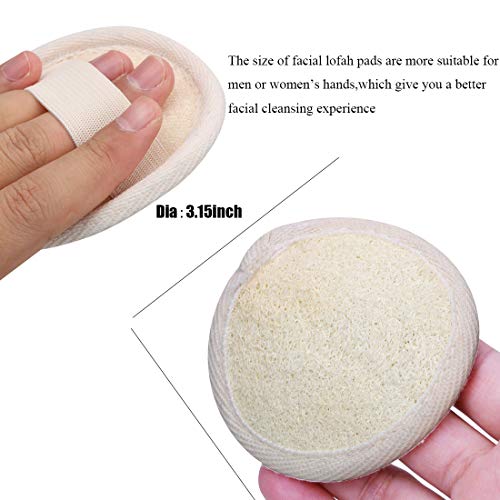 Tegelrying Loofah Sponge Exfoliating Facial Cleaning Pads,10 Packs Natural Loofa Face Scrubber Large Cleanser for Men Women Bath Spa Cleansing,3.15 Inches Dia - Image 2