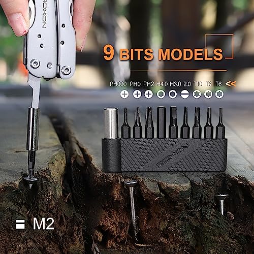 ROXON 9 pcs bit group set with magnet extended holder to adapt bits for ROXON KS2, H1, S802S, M2, M3 ; Different sizes of screwdriver T8 T6 T10 PH0 PH2 - Image 3