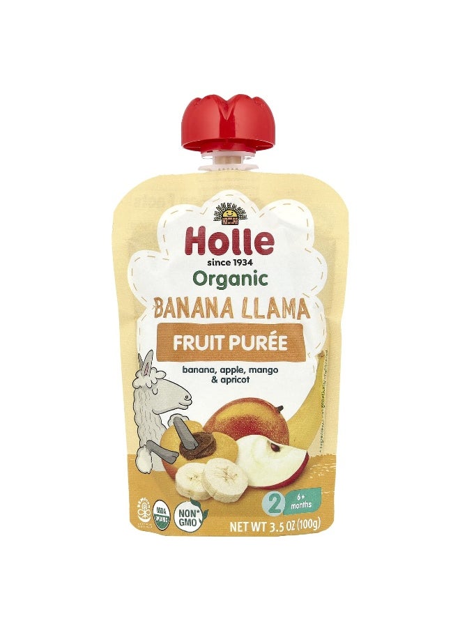Holle Holle, Organic Fruit Puree, Banana Llama, 6+ Months, Banana, Apple, Mango & Apricot, 3.5 oz (100 g)  - Image 1