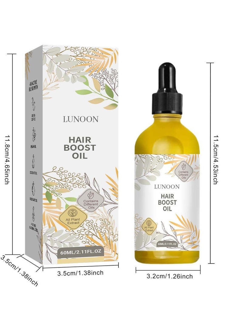 LUNOON dense hair essential oil repairs damaged, dry and frizzy hair, smooths and prevents hair loss, strengthens dense hair and solidifies the hair essential oil 60ml - Image 1