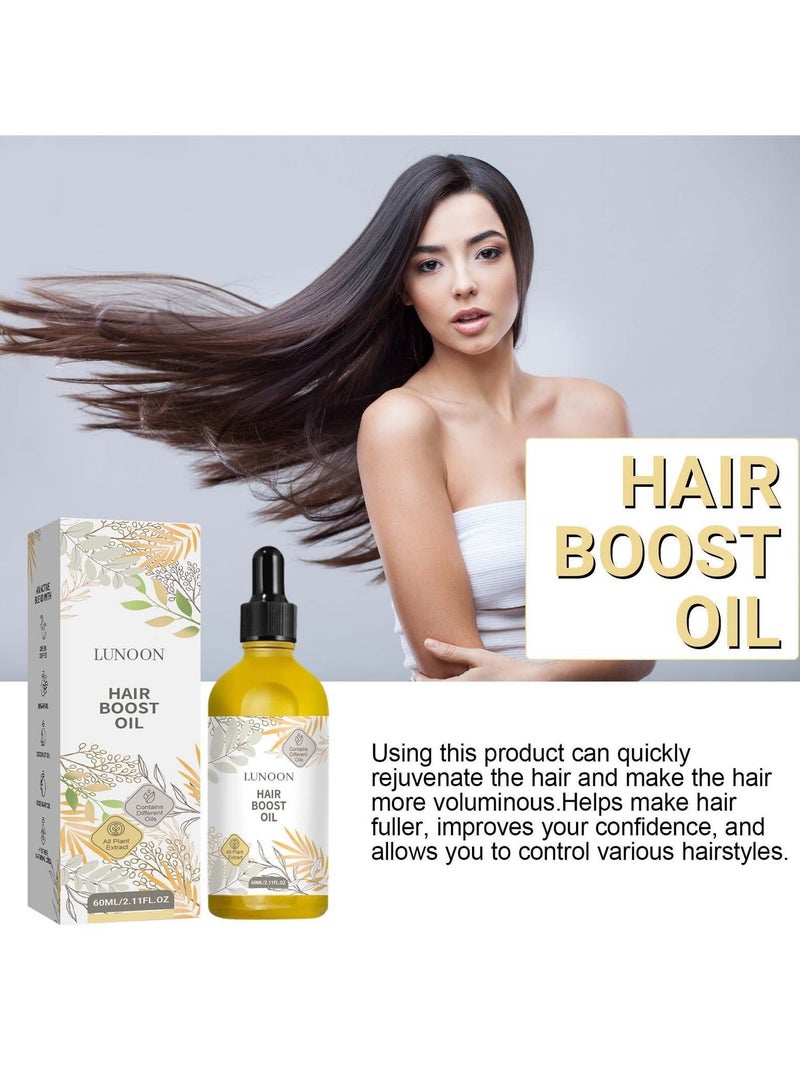 LUNOON dense hair essential oil repairs damaged, dry and frizzy hair, smooths and prevents hair loss, strengthens dense hair and solidifies the hair essential oil 60ml - Image 3
