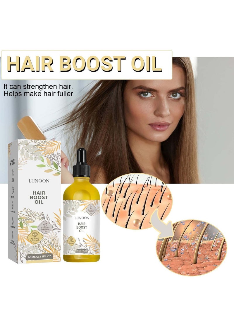 LUNOON dense hair essential oil repairs damaged, dry and frizzy hair, smooths and prevents hair loss, strengthens dense hair and solidifies the hair essential oil 60ml - Image 2