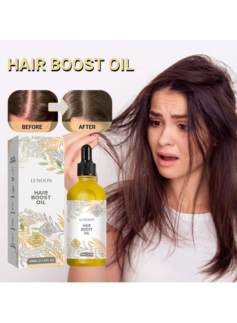 LUNOON dense hair essential oil repairs damaged, dry and frizzy hair, smooths and prevents hair loss, strengthens dense hair and solidifies the hair essential oil 60ml - Image 4