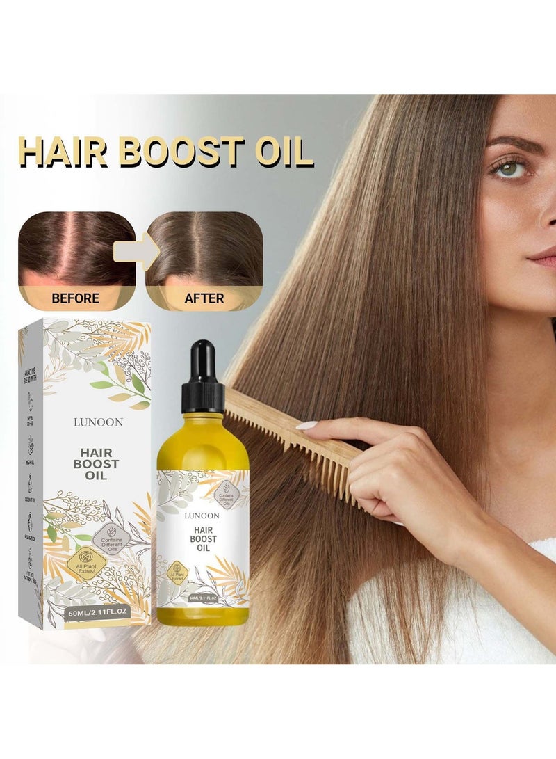 LUNOON dense hair essential oil repairs damaged, dry and frizzy hair, smooths and prevents hair loss, strengthens dense hair and solidifies the hair essential oil 60ml - Image 5