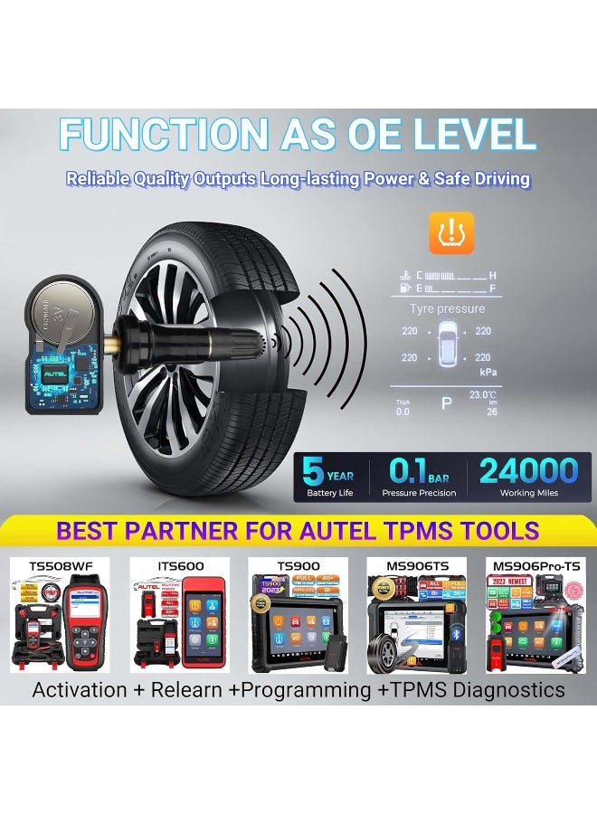 Autel Autel MaxiTPMS MX Sensor 4pcs Pack Rubber Stem 315/433MHz TPMS Sensor  - Image 5