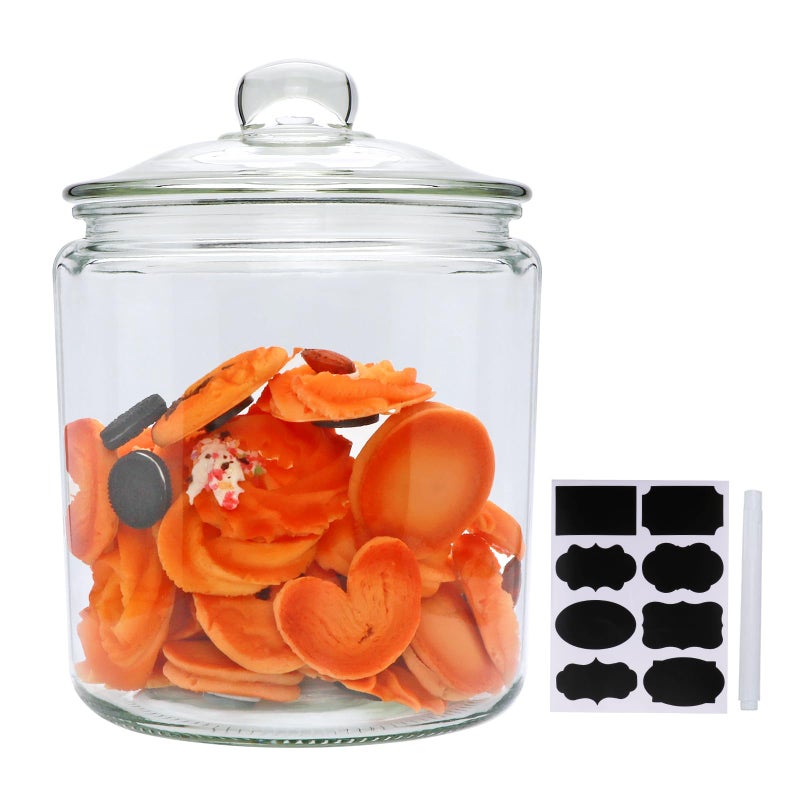 Maredash 1 Gallon Glass Canister Cookie Jar  Candy Jar with Airtight Lid Large Food Storage Container for Buffet Coffee  Flour Laundry Room Storage  Pantry