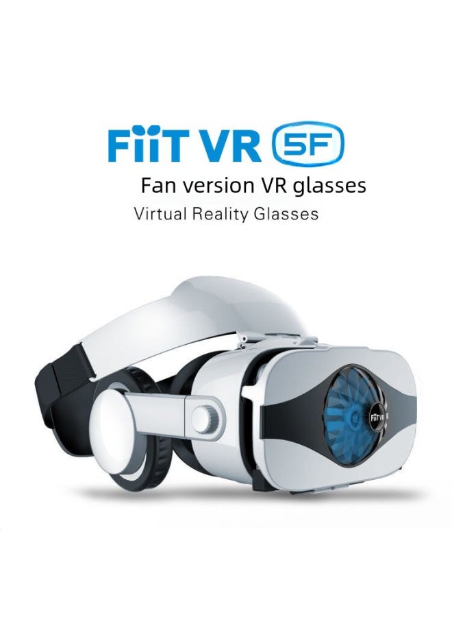 FIIT VR 5F 3D Glasses Mobile Phone Vr Virtual Reality Glasses Headset 3D Helmet Headset Version Radiator-Color:5F + Y1 White  - Image 4