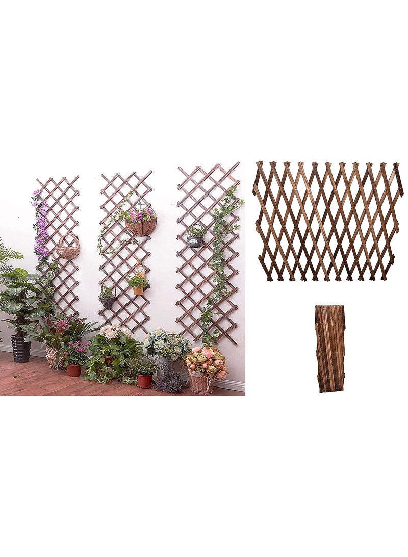LINGWEI Wooden Trellis Fence Lattice Wall Fence Wooden Garden Fence Brown 115x105cm - Image 4
