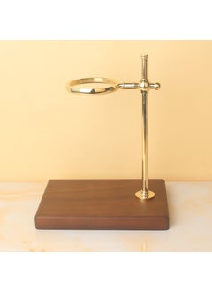 Adjustable Real Wood Hand Cranked Brass Coffee Pot Holder Vintage Style Drip Filter Cup Stand Suitable For Brewing Methods Hand punching bracket Walnut + bright brass