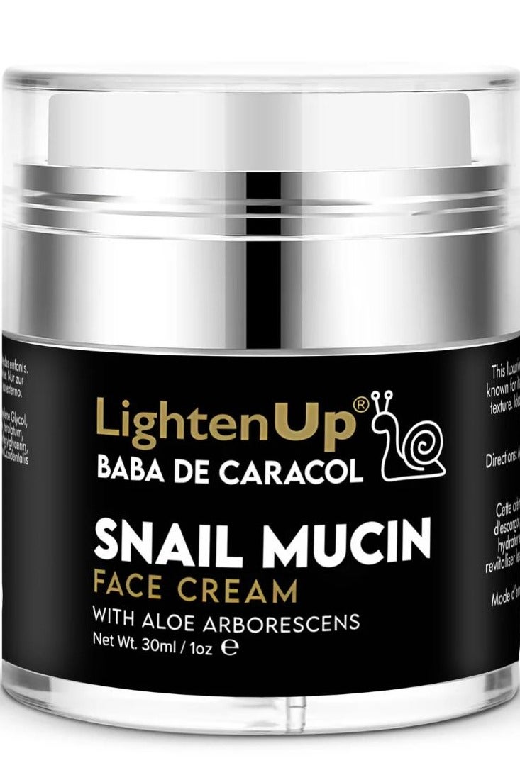 لايتين اب كريم مخاط الحلزون 98% بابا دي كاراكول، كريم ليلي مرطب، مزيل للمسام للوجه، كريمات مرطبة مع الصبار وزبدة الشيا 30 مل