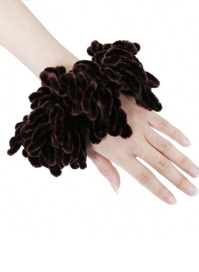 Hair Scrunchie Volumizing Hijab  Solid Color Elastic Hair Ties Bun Clip Hijab Volumizer Scarf Hair Accessories For Women  - Image 2