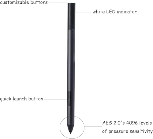 Anglepingping Active Pen PN557W for Dell PN557W Stylus Pen Compatible with Dell 2 in 1 Laptop Compatible for Latitude 5285 5289/5290 /7285/7400 Pen,for XPS 15 9365 9575 Pen - Image 3