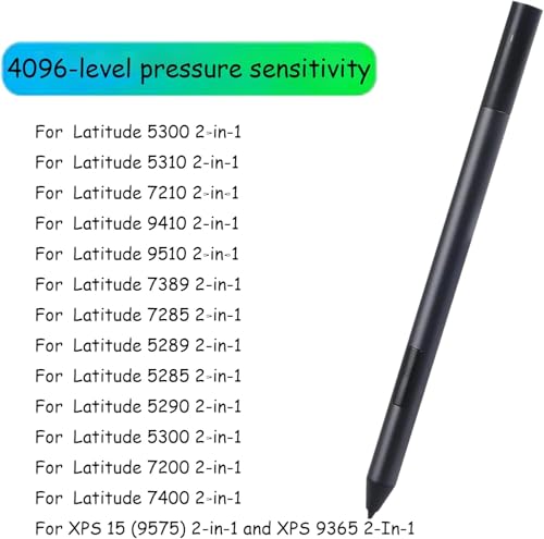 Anglepingping Active Pen PN557W for Dell PN557W Stylus Pen Compatible with Dell 2 in 1 Laptop Compatible for Latitude 5285 5289/5290 /7285/7400 Pen,for XPS 15 9365 9575 Pen - Image 2