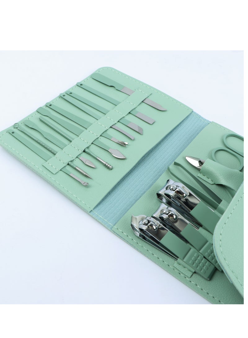 طقم مانيكير وباديكي16  قطعة ستانلس ستيل فضي للعناية بالقدم NC3G - Image 2