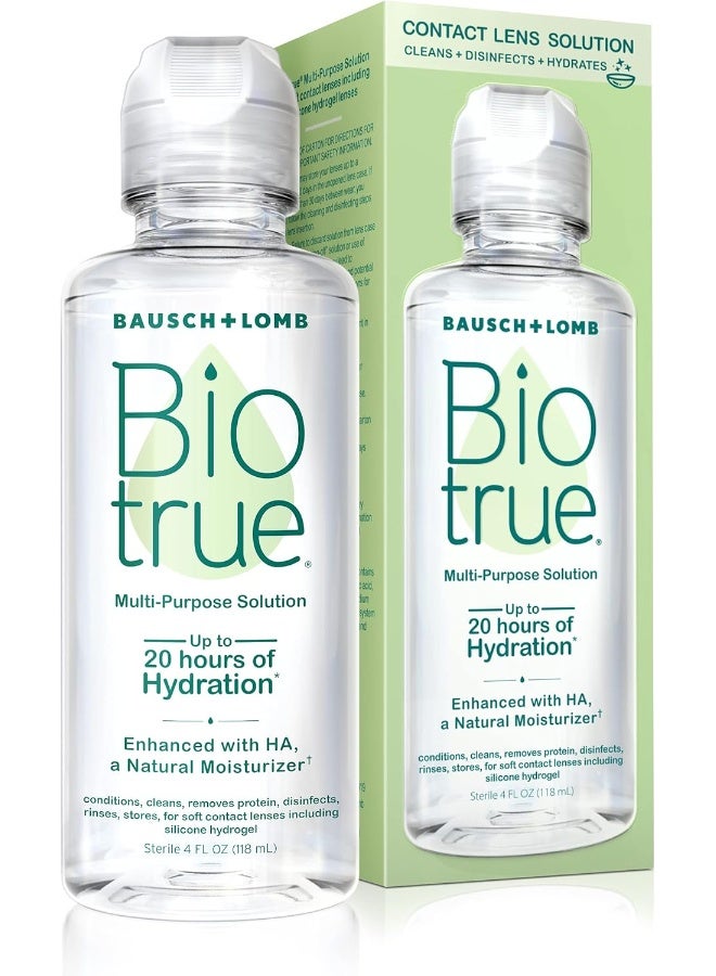 Biotrue محلول عدسات بيولوجية، محلول متعدد الأغراض للعدسات اللينة، يشمل علبة العدسات، 4 أونصة سائلة - Image 1
