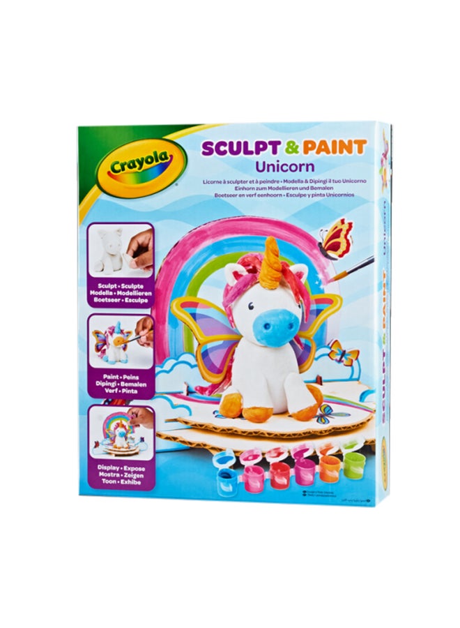 Crayola طقم تشكيل ورسم وحيد القرن المخصص، طين يتصلب ذاتيًا للتشكيل، مع ملحقات تزيين وتزيين، من 5 سنوات، 04-0259 - Image 1