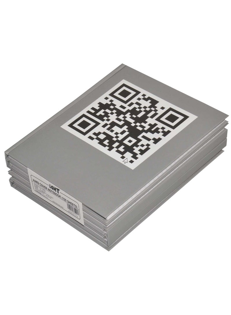 FIS LIGHT Pack of 5 Hard Cover Notebook 100 Sheets, Size : 9X7 Inches (22.86 X 20.32 CM) -LINB971001301 - Image 1