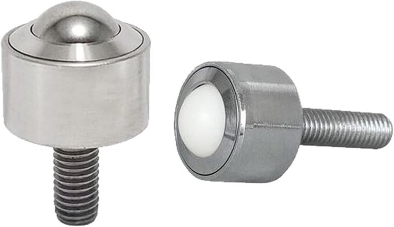 Universal Ball Bearing Caster Wheel M8 Screw Cylinder 2Pcs Nylon Wheel - Image 2