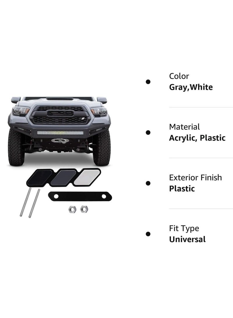 KASTWAVE Tri-color grille badge logo decoration accessories car truck label for Tacoma 4Runner and for Tundra Rav4, three-color badge logo for Highlander's T-G3Y White-Light gray-Black  - Image 4