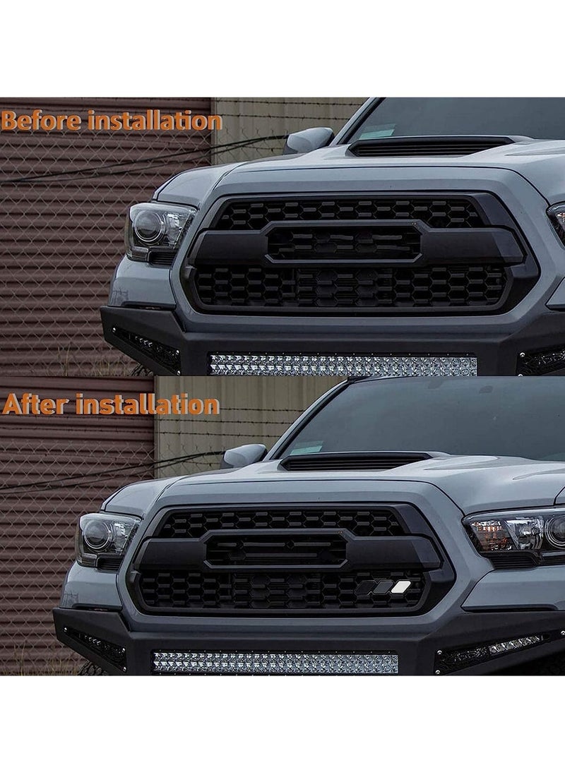 KASTWAVE Tri-color grille badge logo decoration accessories car truck label for Tacoma 4Runner and for Tundra Rav4, three-color badge logo for Highlander's T-G3Y White-Light gray-Black  - Image 2