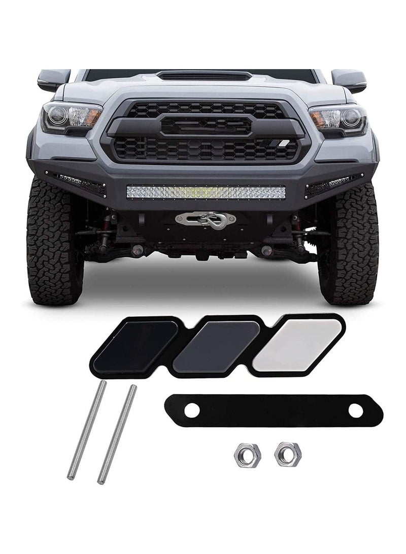 KASTWAVE Tri-color grille badge logo decoration accessories car truck label for Tacoma 4Runner and for Tundra Rav4, three-color badge logo for Highlander's T-G3Y White-Light gray-Black  - Image 1