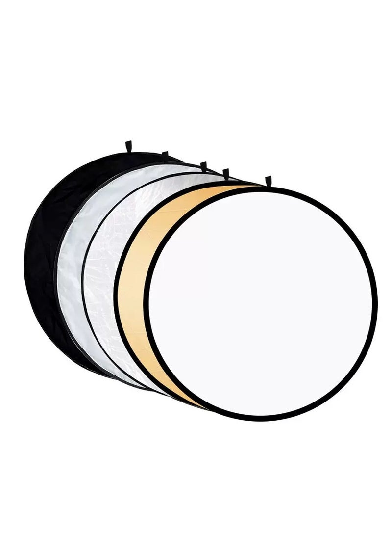 5-in-1 multifunctional reflector (with bag) 32 inches transparent/black/gold  - Image 1