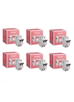 GOLD MEDAL Goldmedal Allessio 2M 40A Double Pole MCB Grey Pack of 6  - Image 1