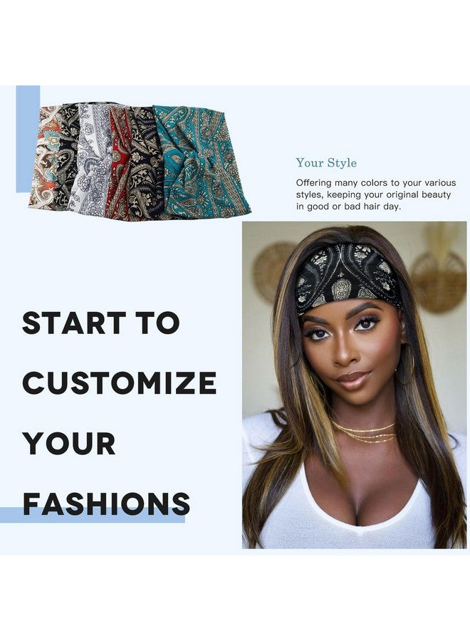 Carede Wide Headbands for Women Girls, Large Bandana Boho Headbands Workout Yoga Running Hair Bands for Women's Hair, Non Slip Sweat Head Bands,Pack of 6 - Image 5
