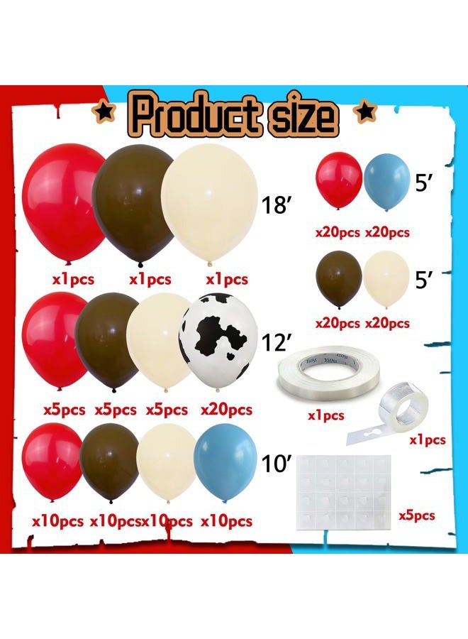XIPEGPA 158 PCS Red Blue Cow Balloons Arch Garland Kit Cow Party Decorations for Baby Shower Birthday Farm Western Theme Party Supplies Decorations - Image 2