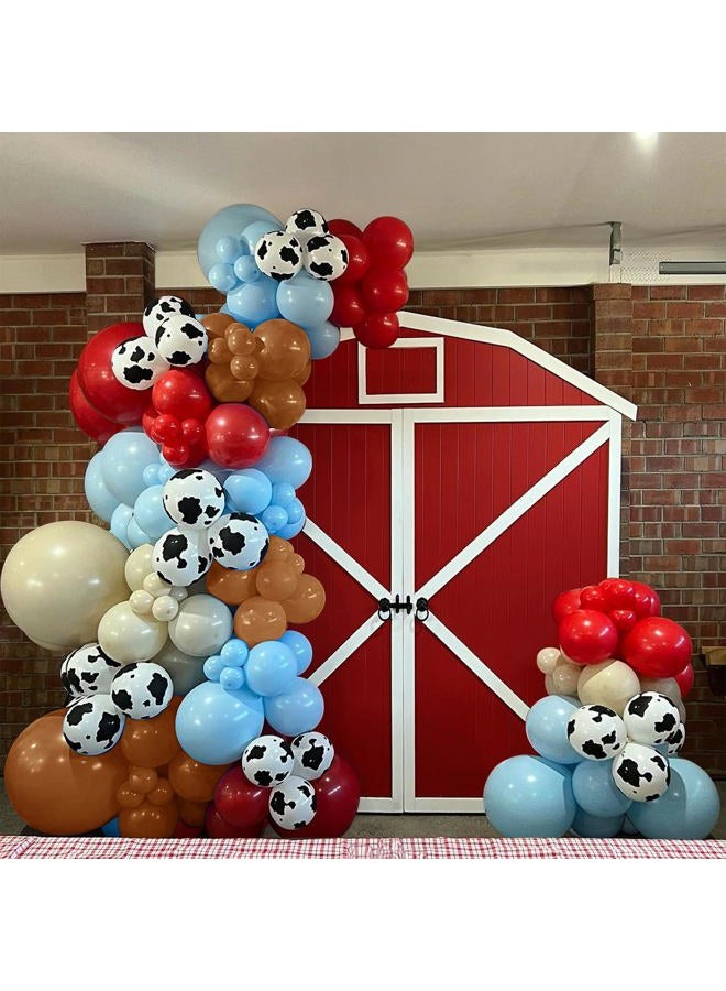 XIPEGPA 158 PCS Red Blue Cow Balloons Arch Garland Kit Cow Party Decorations for Baby Shower Birthday Farm Western Theme Party Supplies Decorations - Image 4