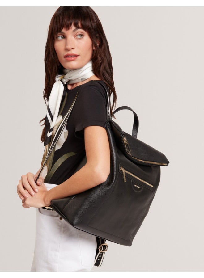 Ted Baker حقيبة ظهر جلدية مطبعة بالحصى قابلة للطي - Image 4