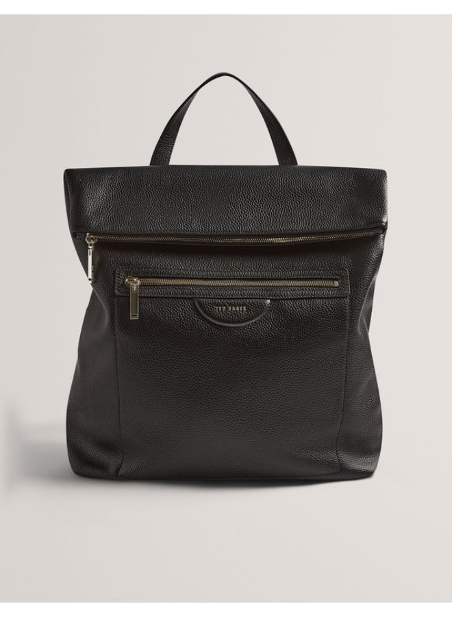 Ted Baker حقيبة ظهر جلدية مطبعة بالحصى قابلة للطي - Image 1