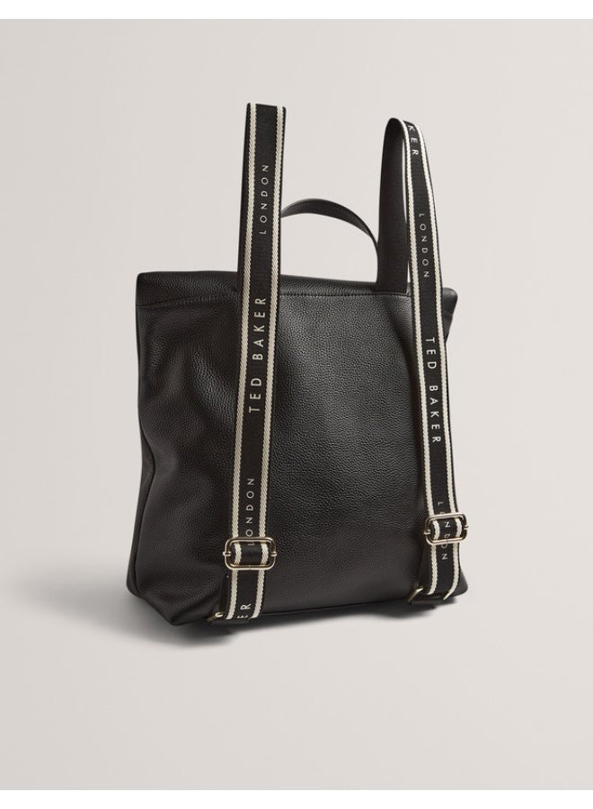 Ted Baker حقيبة ظهر جلدية مطبعة بالحصى قابلة للطي - Image 5