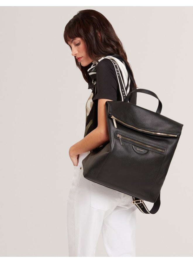 Ted Baker حقيبة ظهر جلدية مطبعة بالحصى قابلة للطي - Image 2