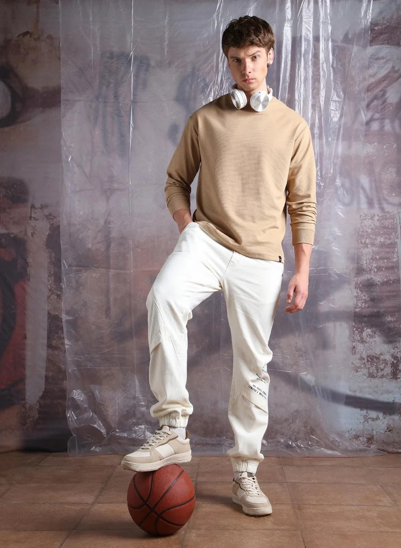 Hubberholme Men Pure Cotton Comfort Relaxed Fit Jogger Jeans