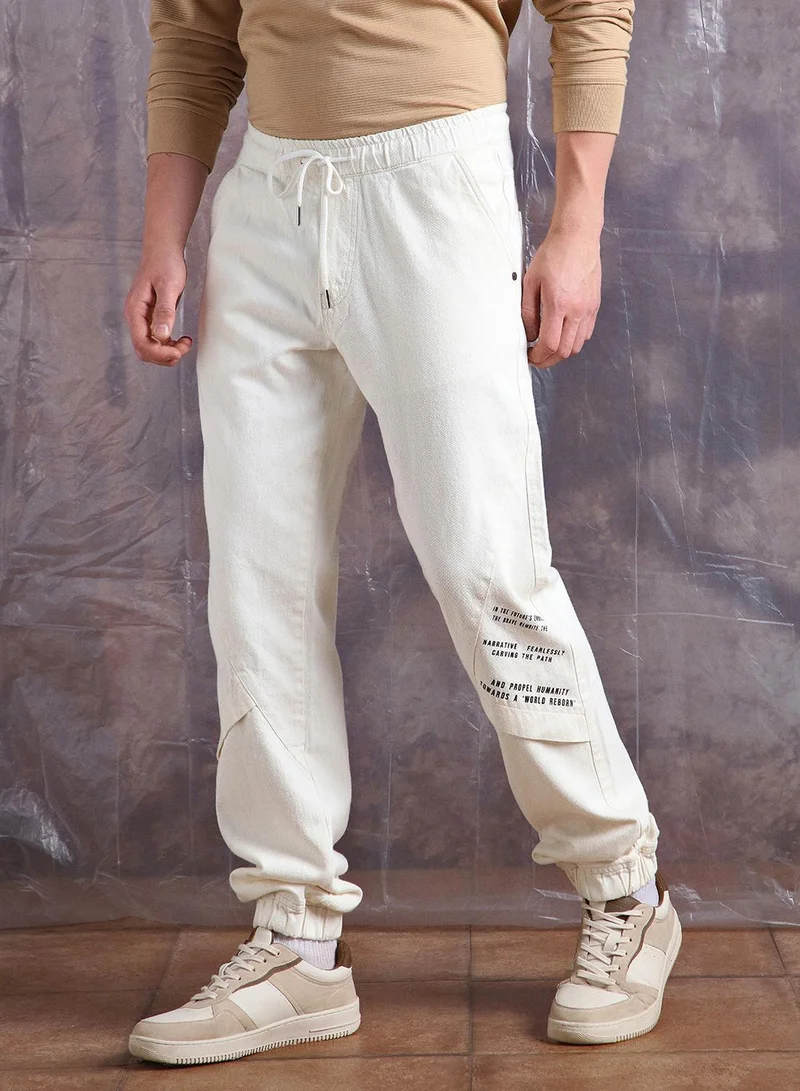 Hubberholme Men Pure Cotton Comfort Relaxed Fit Jogger Jeans