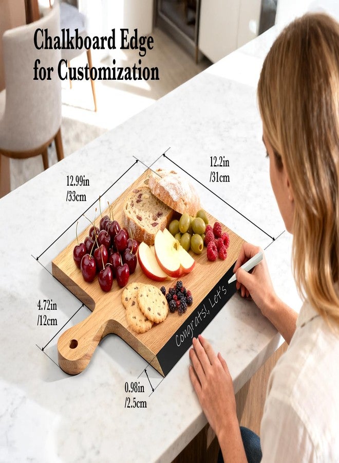 Dofira Acacia Wood Cutting Board with Handle, 2-in-1 Reversible Charcuterie Board & Chopping Board, Large 17"x13" Chalkboard Edge Serving Board for Meat & Cheese, Fruit and Nuts, Christmas Gift - Image 4