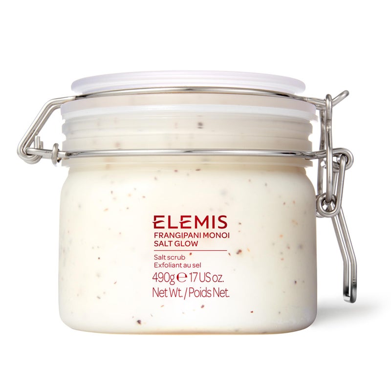 ELEMIS Frangipani Monoi Salt Glow 490g, Tropical Body Scrub To Exfoliate & Hydrate for Radiant Skin - Image 1