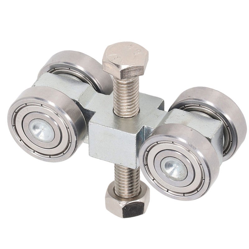 4 Wheel Pulley Assembly Stainless Steel Deep Groove Ball Bearing Roller Pulley for Small Trolley - Image 3