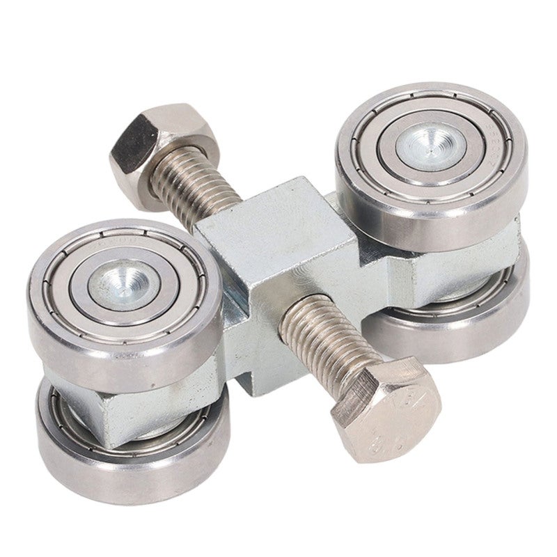 4 Wheel Pulley Assembly Stainless Steel Deep Groove Ball Bearing Roller Pulley for Small Trolley - Image 2