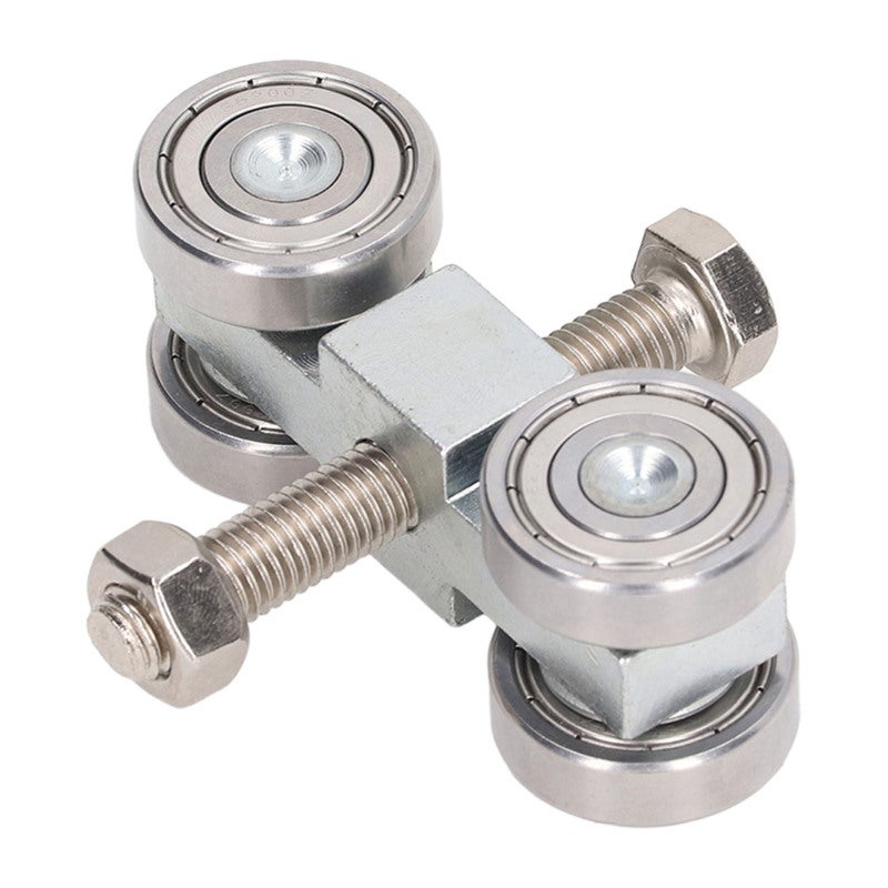 4 Wheel Pulley Assembly Stainless Steel Deep Groove Ball Bearing Roller Pulley for Small Trolley - Image 1