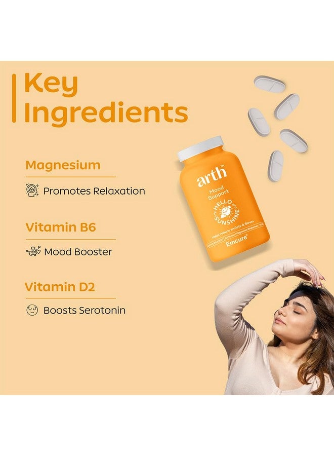 Arth Mood Support | Helps reduce anxiety & Stress | Hormone Free, Gluten Free, Allergen Free | Complete with Magnesium Bisglycinate + Vit D2 | 30 Day Supplement (30 Tablets) - Image 3