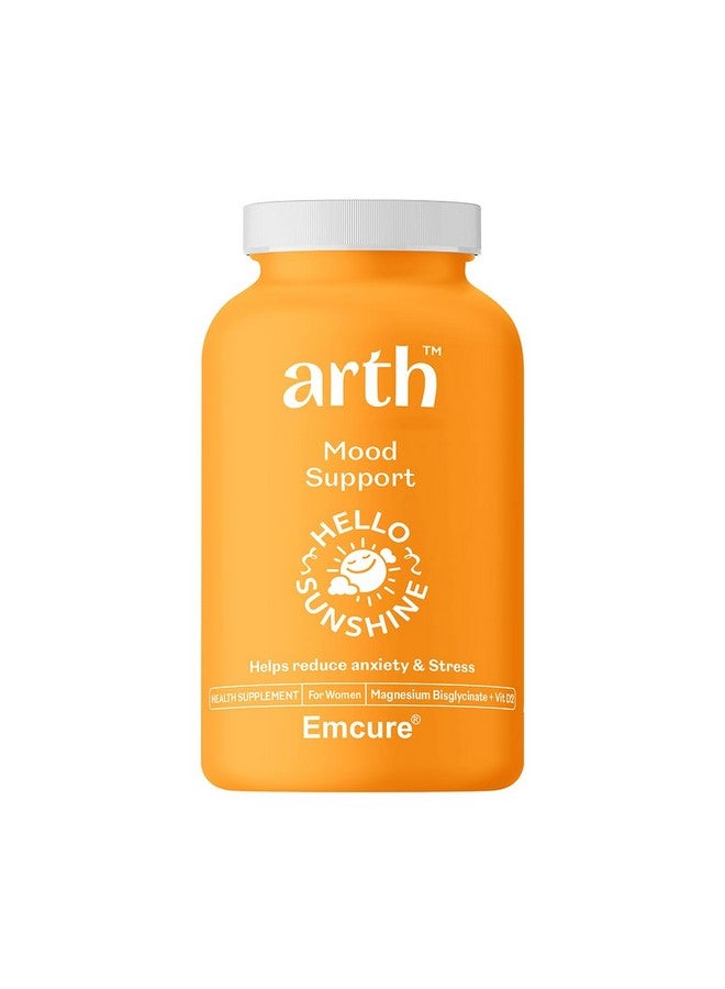 Arth Mood Support | Helps reduce anxiety & Stress | Hormone Free, Gluten Free, Allergen Free | Complete with Magnesium Bisglycinate + Vit D2 | 30 Day Supplement (30 Tablets) - Image 1
