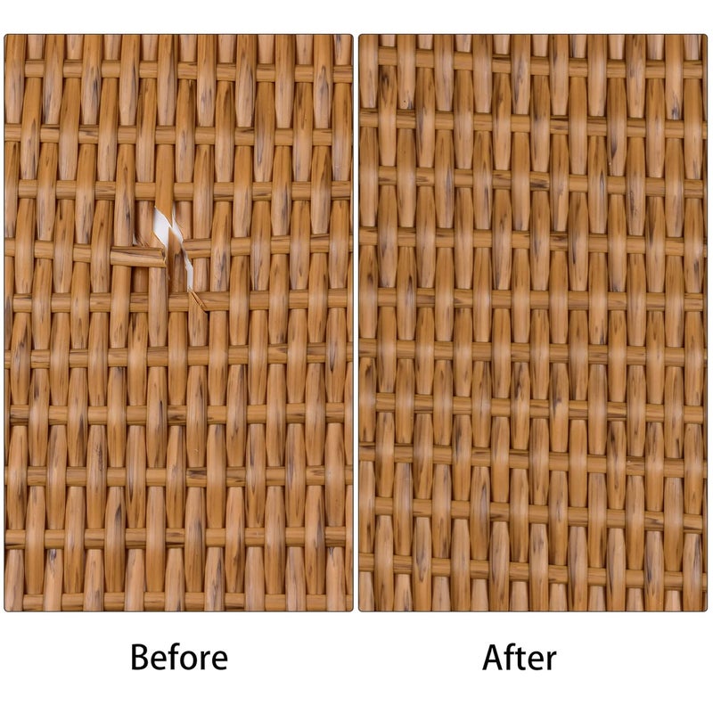 Feyart 7mm 80m Light Wood Grain PE Rattan Strip for Outdoor Rattan Furniture Repair, Plastic Wicker for Patio Furniture Restore - Image 4