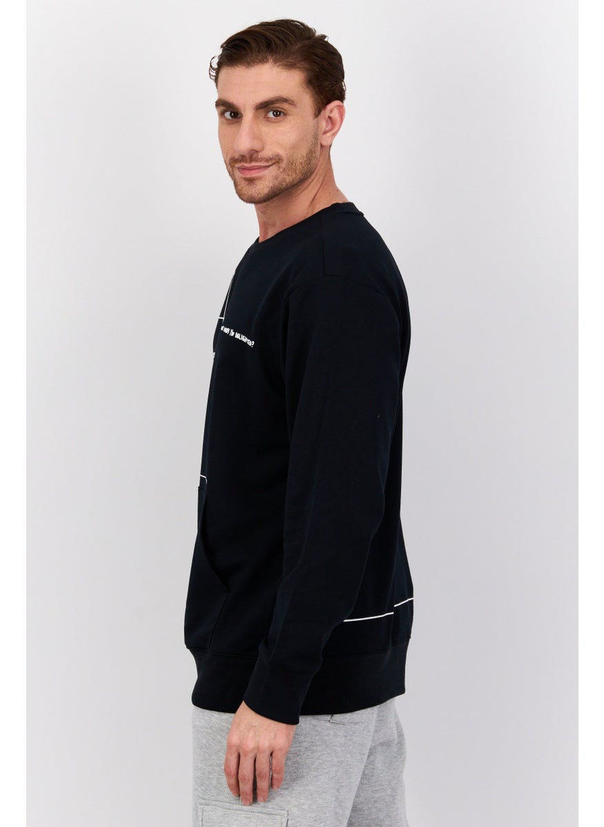 SKECHERS Men Sportwear Fit Graphic Print  Long Sleeves Outdoor Sweatshirt, Black  - Image 2